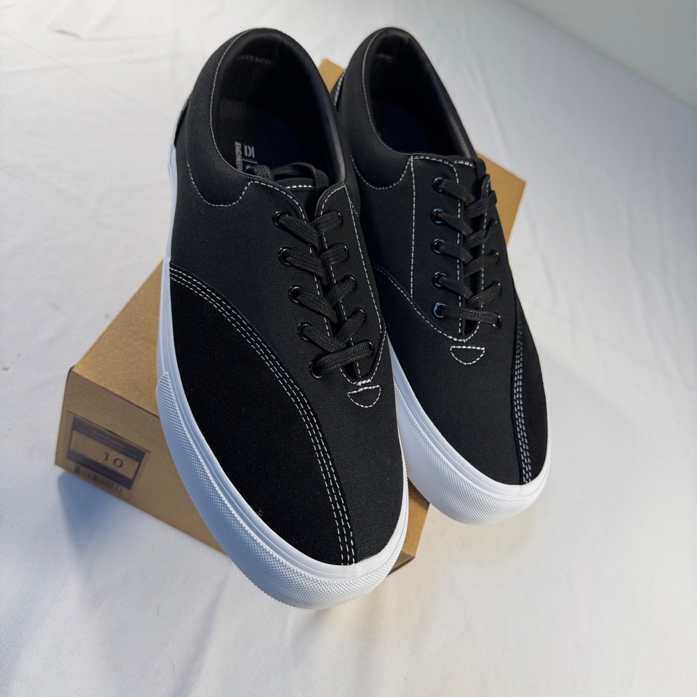 Clearweather Donny Mens 10 Black Canvas Suede Low Top Skate Sneakers - Picture 6 of 8